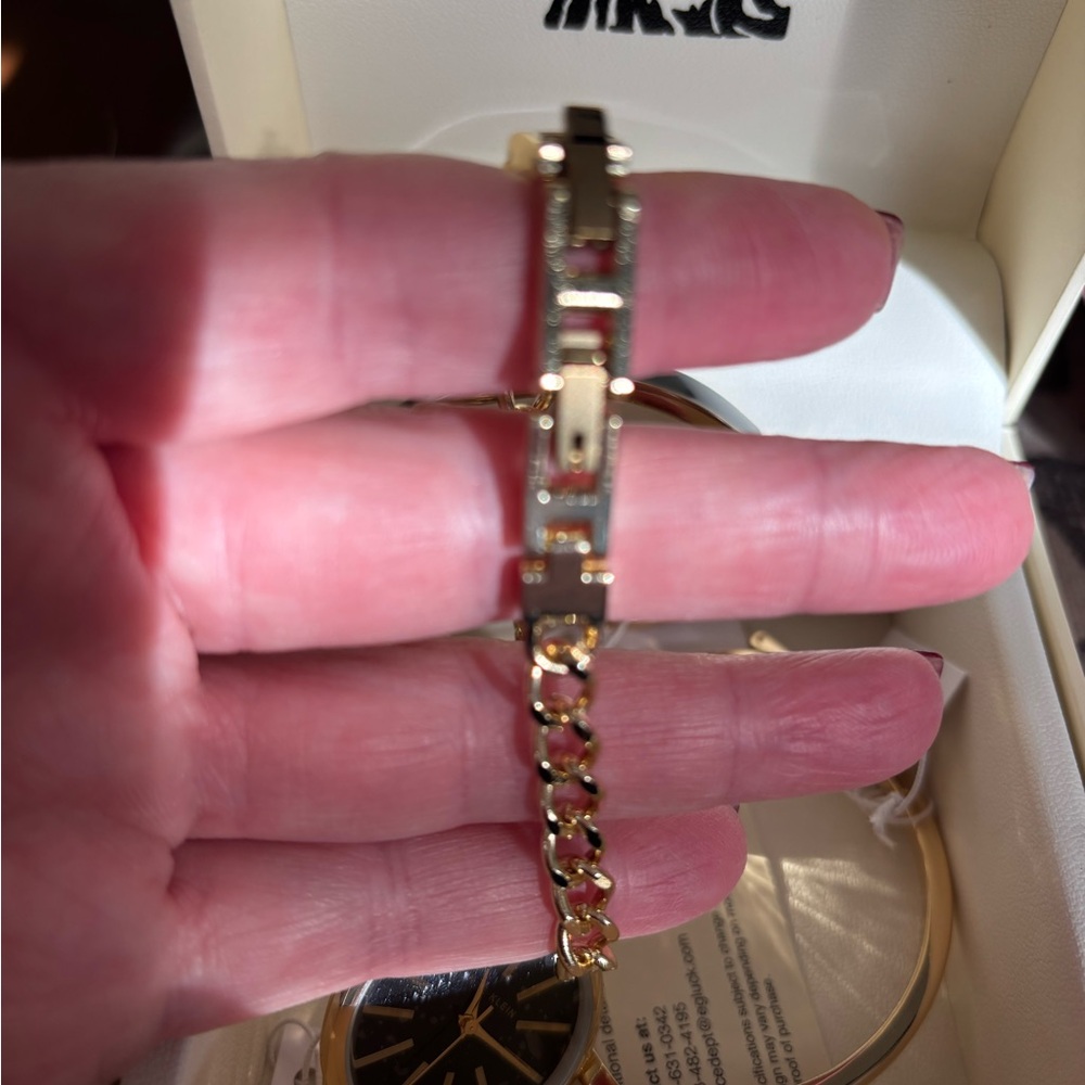 Anne Klein Gold and Black Women's Watch Stacking Set - Picture 4 of 11